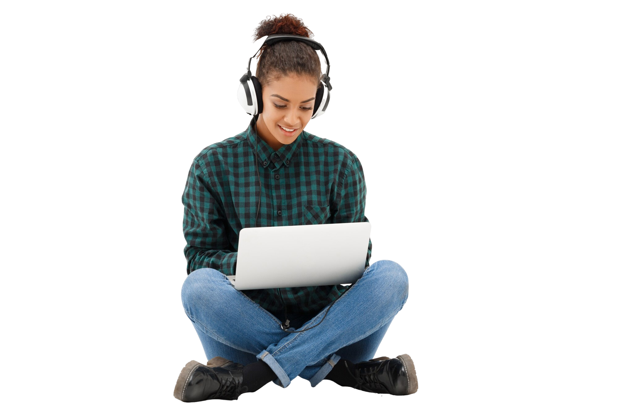 Young African woman with laptop